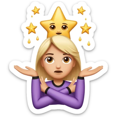 shooting star emoji with crossed arms and a dramatic eye roll, dripping with sarcastic frustration sticker