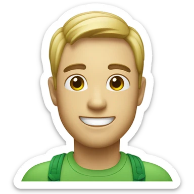 an icon for very happy having an awesome day in green sticker