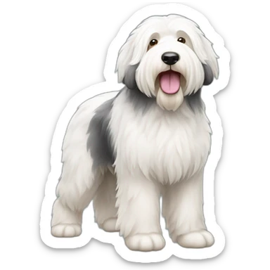Dog old english sheepdog full-body sticker