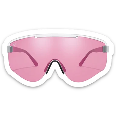 frameless pink tinted shield visor sunglasses, Y2K aesthetic, one-piece lens sticker