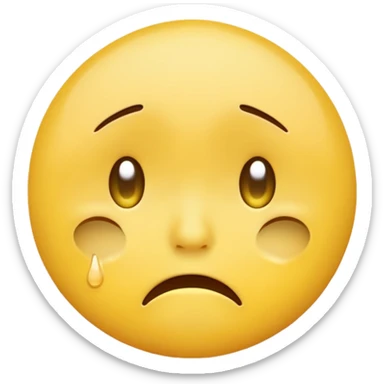 a round crying emoji without hollow cheeks sticker