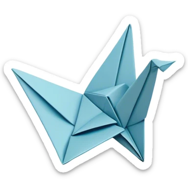 Cinematic Realistic depiction of an elegant origami creation, rendered with delicate paper textures and intricate folds, set on a minimalist background with soft, diffuse lighting that accentuates its artistic precision sticker