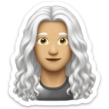 Sasha - men - white - long hair - LGBT sticker
