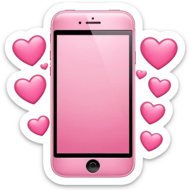 A cartoon pink iPhone with notification bubbles popping up nonstop, all with your name and hearts.  sticker