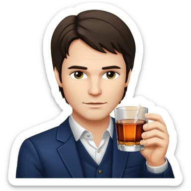 Damon Salvatore drinking bourbon  sticker