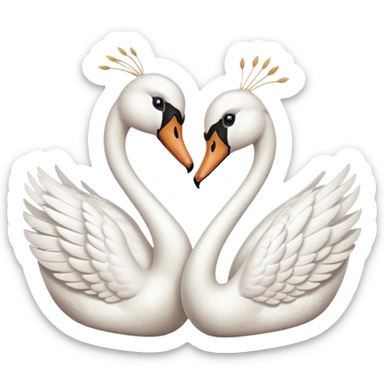 Real Two swan kissing emoji sticker