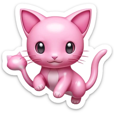 pink Mew Pokemon floating sticker