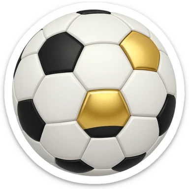 una pelota de futbol con un balon de oro sticker