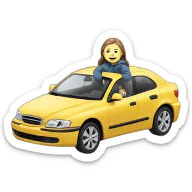 Greta thunberg dans sa voiture sticker