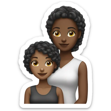 1 balck girl cute and 2 whit girl sticker