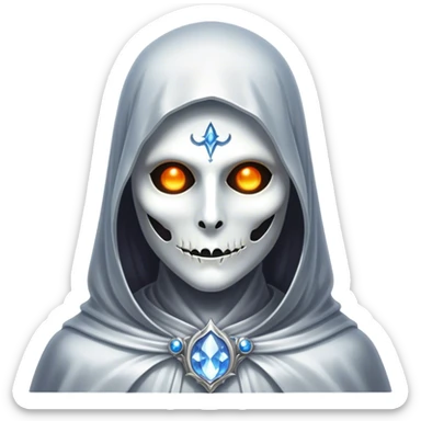 Cinematic and Ultra realistic 32k HD hauntingly beautiful specter with Balanced features, highly detailed, glowing with silver light, high shine, remembrance, a painting of white silver, fanciful, enchanting. The image is so lifelike it could leap off the canvas at any moment sticker