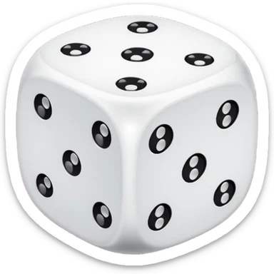 two dices in with burgundy details sticker