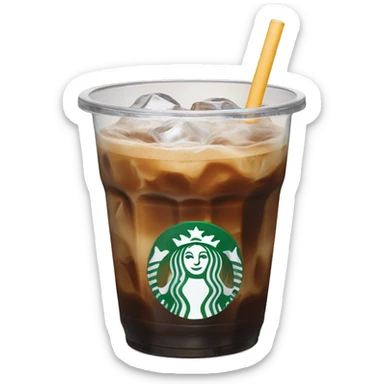 Iced coffee in a libbey cup sticker