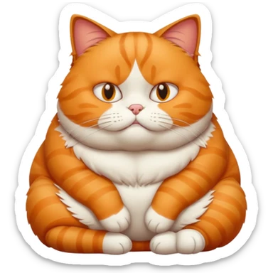 A fat cat sitting down ( laying as if they are slowly falling on the floor from the wall ) and looking like they don’t care about it sticker