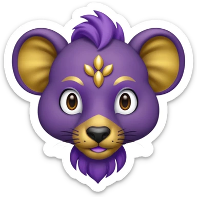 The sha animal that represents the god Sutekh/Set in ancient egyptian mythology, themed purple and gold, but male anthropomorphic sticker