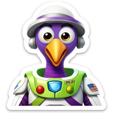 A turkey dressed like buzz lightyear sticker