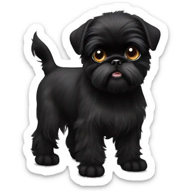 Black Brussels griffon puppy  sticker