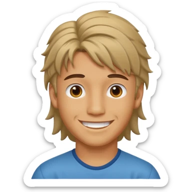 a boy with mullet hair sticker