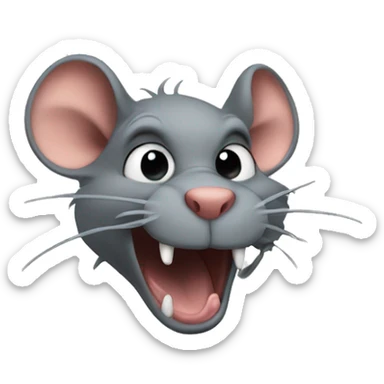 evil rat smoke from ears sticker