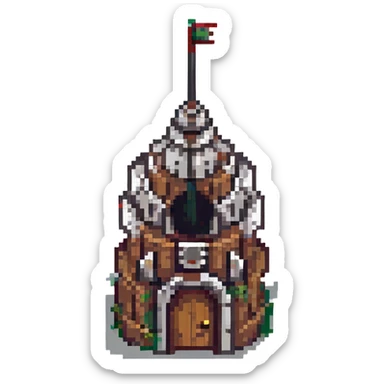 small fortress castle pixel art style sticker