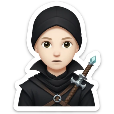 Dungeon and dragons thief in all black sticker