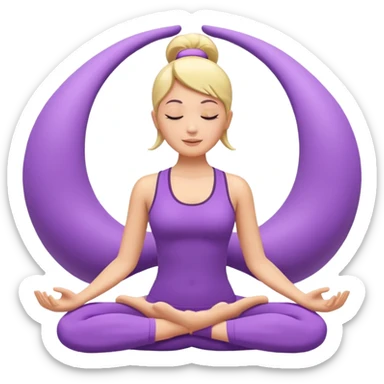 Yoga Breathing 3d Icon with color of A781F3 sticker
