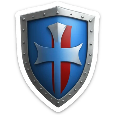 Crusader shield blue sticker