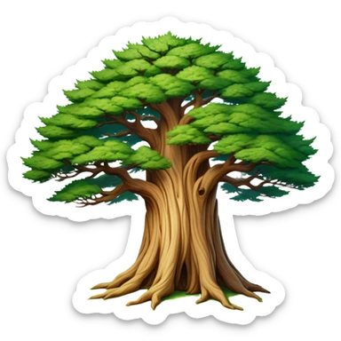 Cinematic Realistic depiction of a majestic Lebanese cedar tree, rendered with intricately detailed bark and lush, vibrant foliage, set against a softly lit, ethereal backdrop that emphasizes its national symbolism sticker