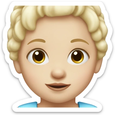 Blue eyed blonde toddler girl with white skin and short hair sticker