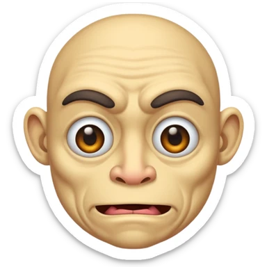 an very very very ugly human, male, with many ugly characteristics sticker