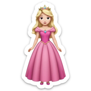 Princesa aurora Disney com vestido rosa e corpo inteiro sticker