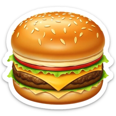 gold burger with shiny gold bun and patty sticker