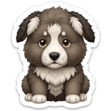 A dark-colored Caucasian Shepherd puppy with cropped ears sticker