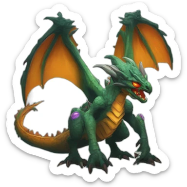 alien dragon monster scifi roguelike rpg style inspired by slay the spire digital art sticker