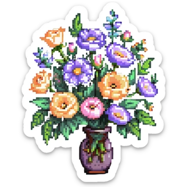 pastel flowers bouquet sticker