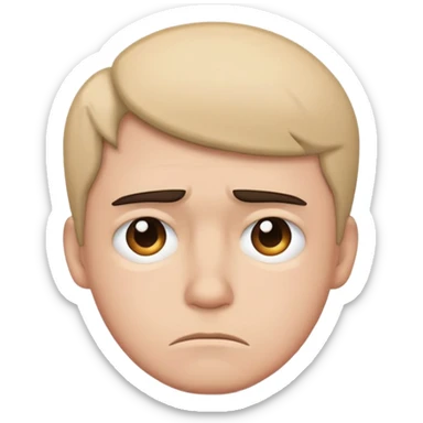 Sad hiding frown sticker