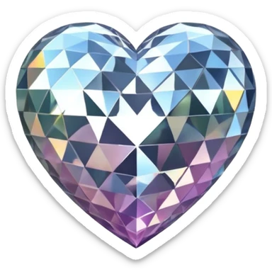 disco ball in shape of a heart sticker