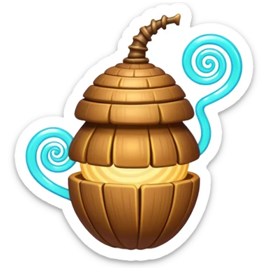 Magic acorn with spiral glow lines sticker