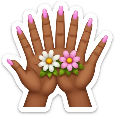 💐 and middle fingers remove the person more flowers, middle fingers only with non metallic hands. Top left is closest so far. Fix so that there are five fingers not six and the middle one shoulder be up sticker