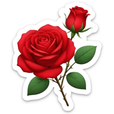 Rosa de color rojo y pequeña sin hojas  sticker