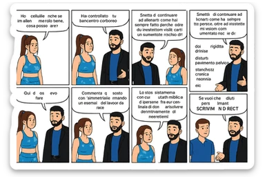 TRASFORMA QUESTO CAROSELLO IN UN FUMETTO CON QUESTE DUE PERSONE IDENTICHE CHE INTERLOQUISCONO TRA LORO:

Ho la cellulite anche se mi alleno e mangio bene, cosa posso fare?

Hai controllato il tuo baricentro corporeo?
Sapevi che se il peso del tuo corpo cade in avanti o da un lato, c’è un disallineamento fra bacino e torace, che comprimendo le coste, limita la motilità del diaframma e l’ossigenazione dei tessuti?
Il mio è il primo e unico percorso che lavora sugli inestetismi con un lavoro mirato sul baricentro corporeo.

Smettila di continuare ad allenarti come hai sempre fatto perché, oltre ad inestetismi visibili, corri un aumentato rischio di:
    • dolori e rigidità diffuse
    • disturbi pavimento pelvico
    • stanchezza cronica o insonnia
    • pancia gonfia e reflusso (bruciore)
    • etc…


Quindi cosa devo fare?
Commenta, qua sotto, con “simmetria” e ti mando un esempio del lavoro da fare. Lo stesso sistema con cui ho aiutato migliaia di persone, fra cui centinaia di donne a risolvere definitivamente gli inestetismi.
Metterei il prima e dopo

Se vuoi che ti aiuti personalmente
SCRIVIMI IN DIRECT sticker