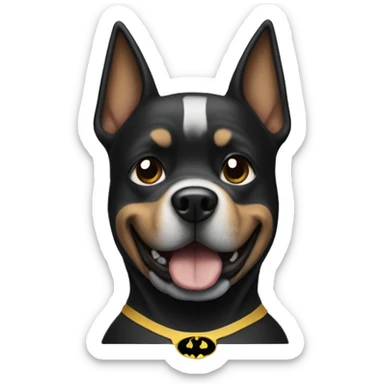 Dog wearing a Batman suit sticker