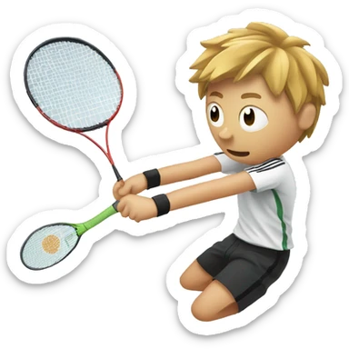 badminton player smashing sticker