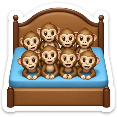 Cinco monitos salta en la cama uno se cayó se golpeó la cabeza mamá llamo al doctor ye le doctor dijo no más monos saita em la cama sticker