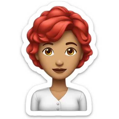 terapeuta vocacional mujer de cabello rojo risado sticker