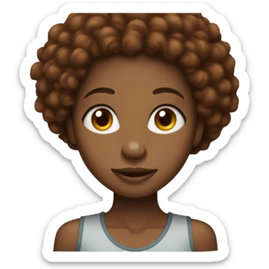 Black girl with big curly brown reddish Afro  sticker