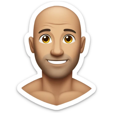 handsome shirtless bald man gay sticker
