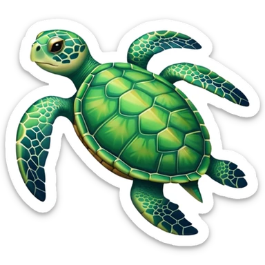 cute sea turtle swimming sticker