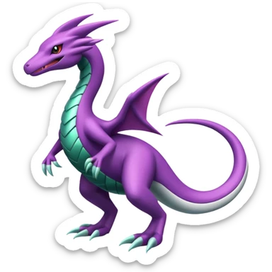 Shiny Green and Purple Salazzle-Seviper-Silvally-Dialga-fusion sticker