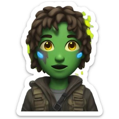 survivor with glowing neon elements sticker